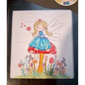 Artiste Counted Cross-Stitch Kit "Blue Fairy Princess" 8"x9.875" Easy-To-Read Ch